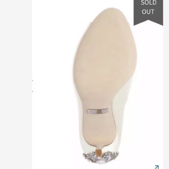 Badgley Mischka 'Nilla' Peep Toe Pump, Ivory Satin - Picture 5 of 5